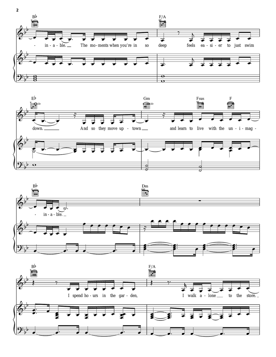It's Quiet Uptown Piano, Vocal, Guitar scores gallery preview page 2