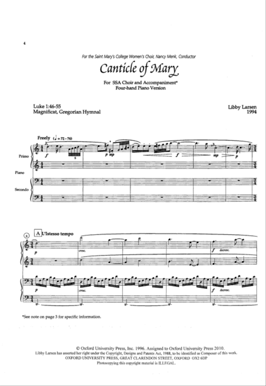 Canticle of Mary Canticle of Mary SSA scores gallery preview page 4