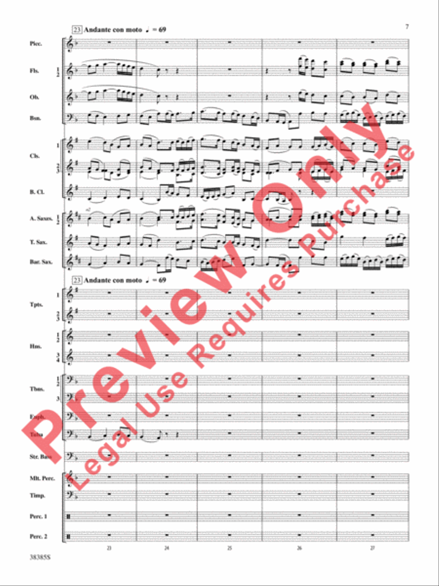Fantasia on the Alleluia Hymn Concert Band scores gallery preview page 8