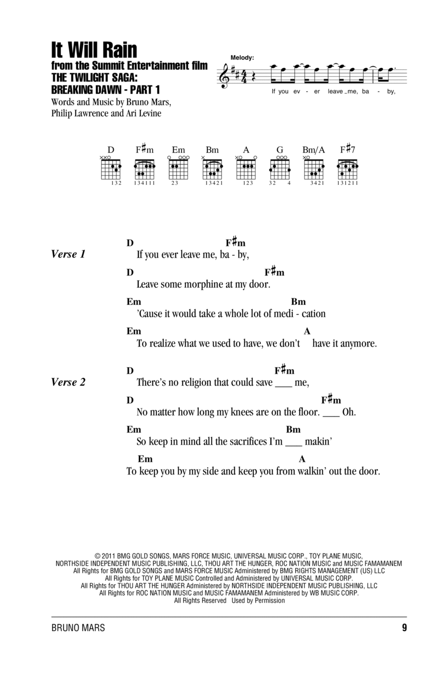 It Will Rain Acoustic Guitar scores gallery preview page 1