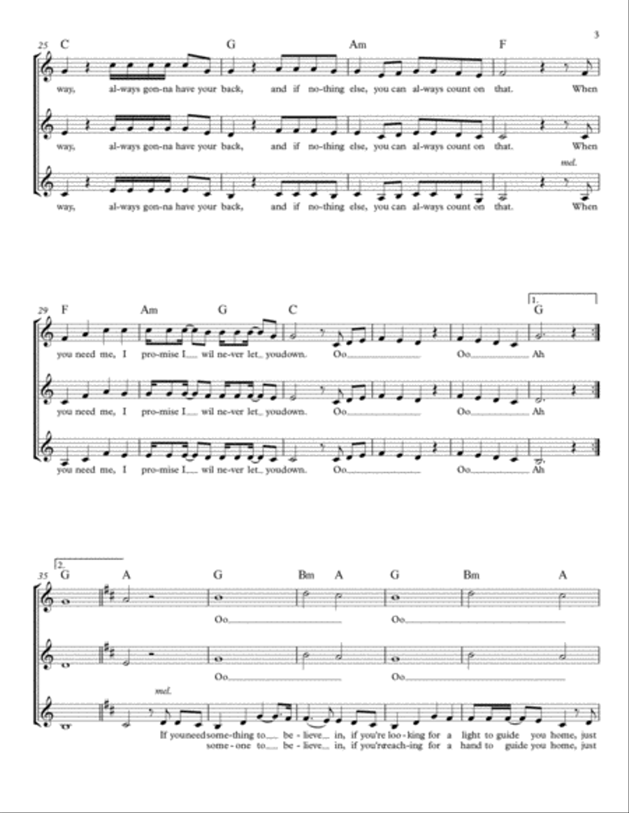Never Gonna Let You Down SSA scores gallery preview page 3