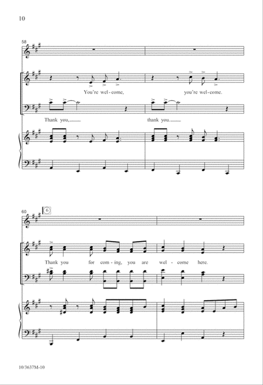 Thank You for Coming 4-Part scores gallery preview page 10