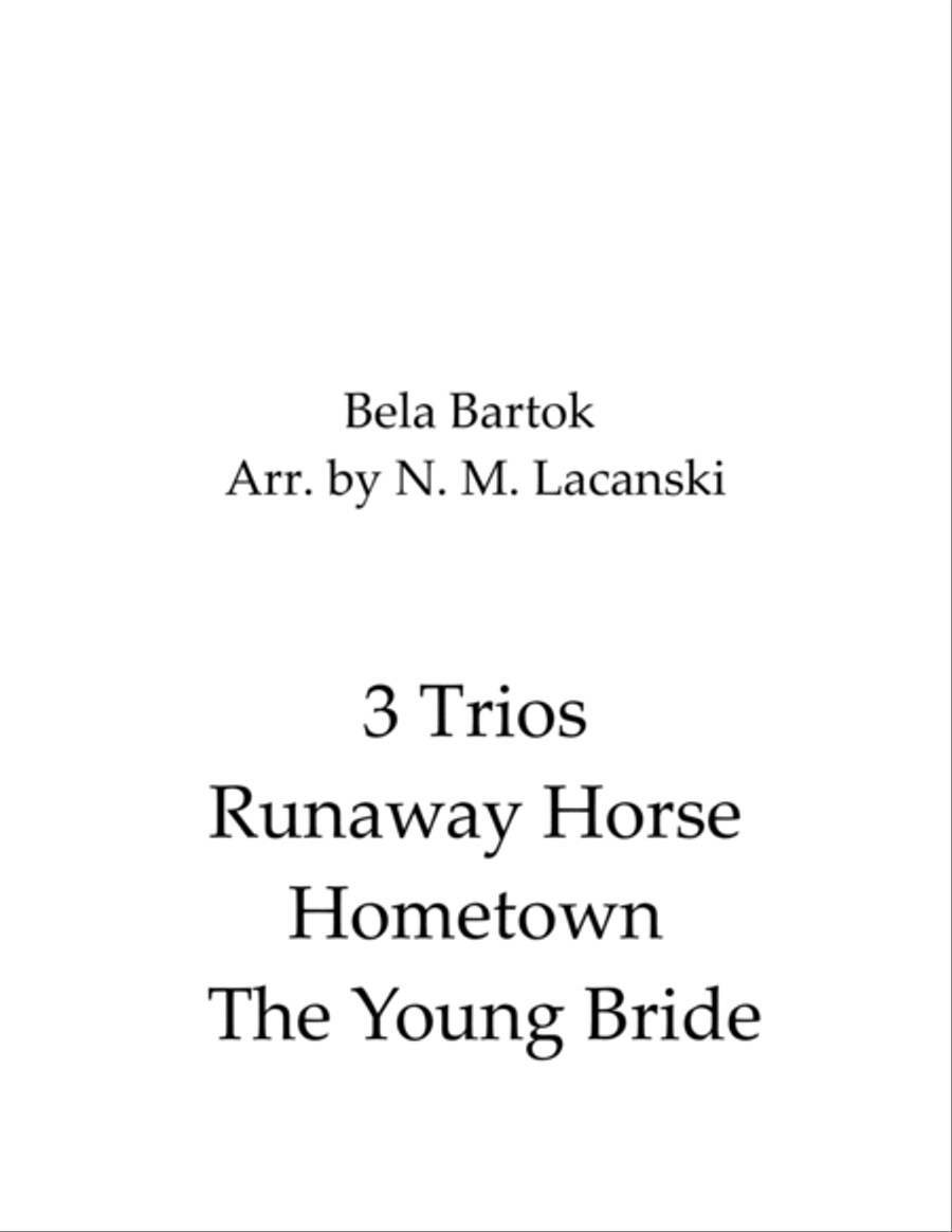 3 Trios Runaway Horse Hometown The Young Bride String Trio scores gallery preview page 1