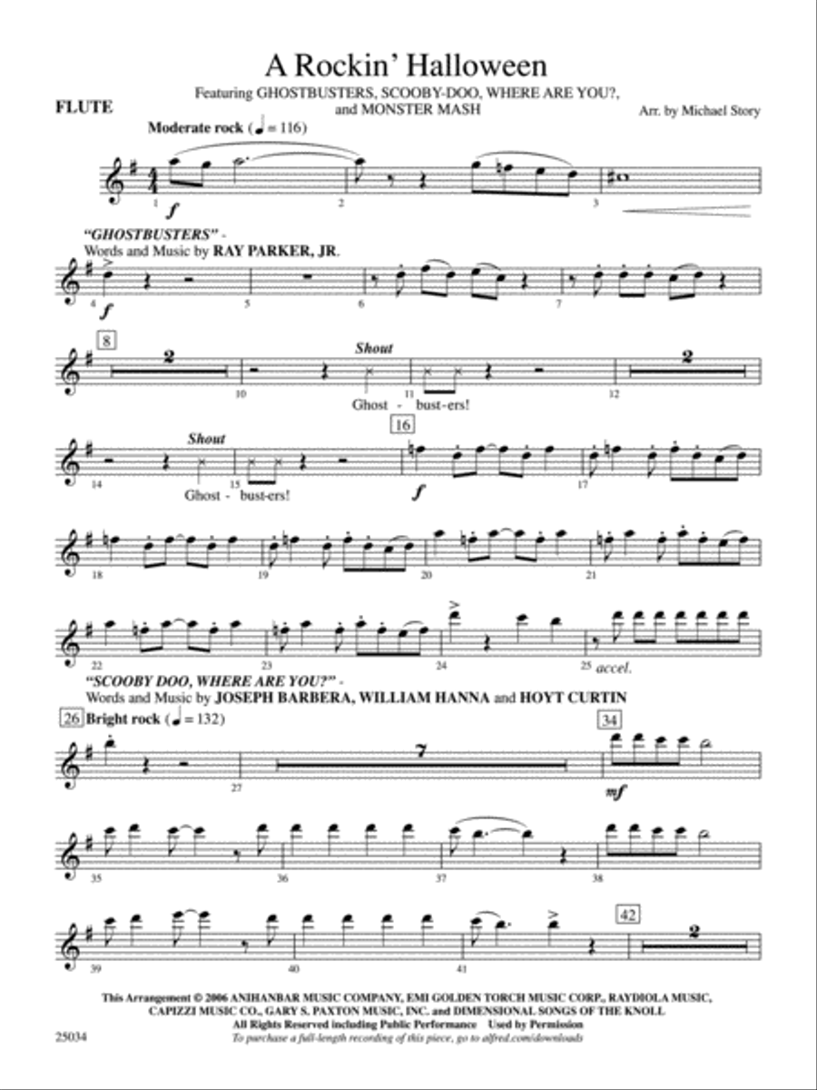 A Rockin' Halloween: Flute Full Orchestra scores gallery preview page 1