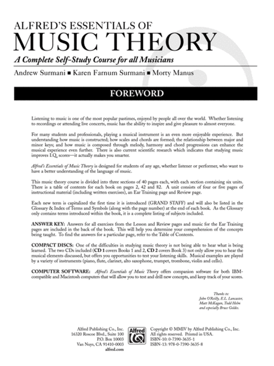 Alfred's Essentials of Music Theory image number null