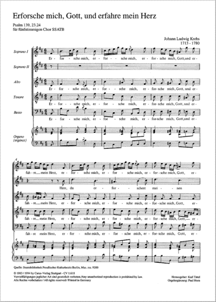Erforsche mich, Gott SSATB scores gallery preview page 1