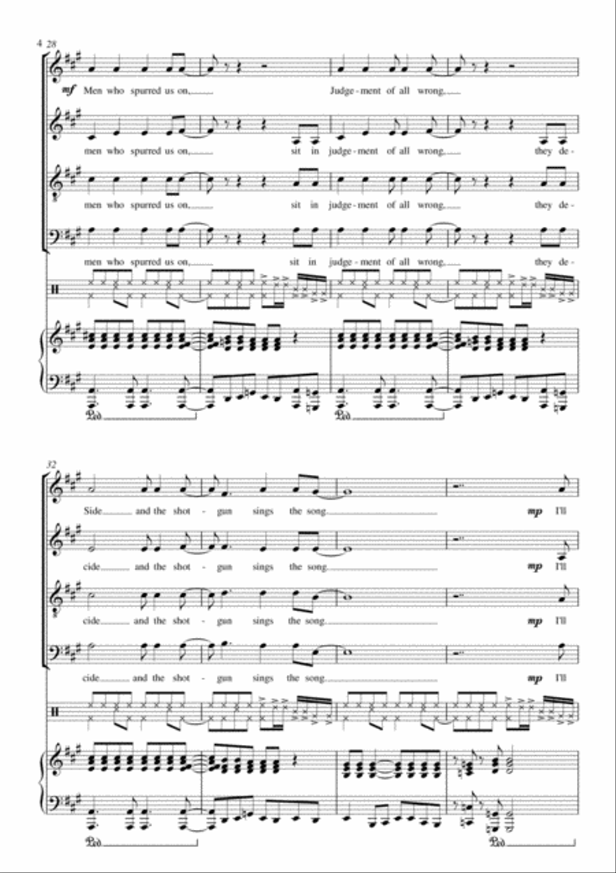 Won't Get Fooled Again 4-Part scores gallery preview page 4