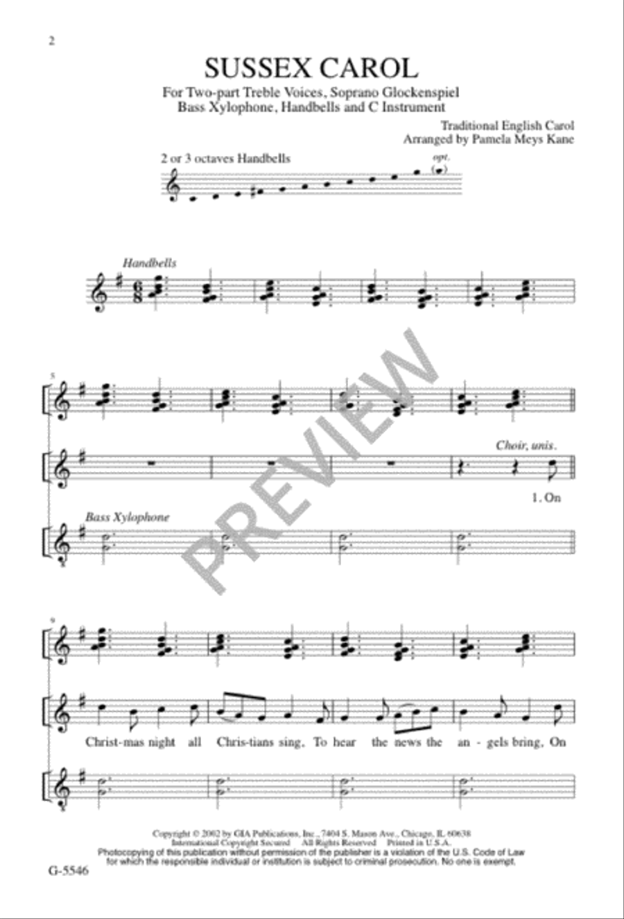Sussex Carol 2-Part scores gallery preview page 2