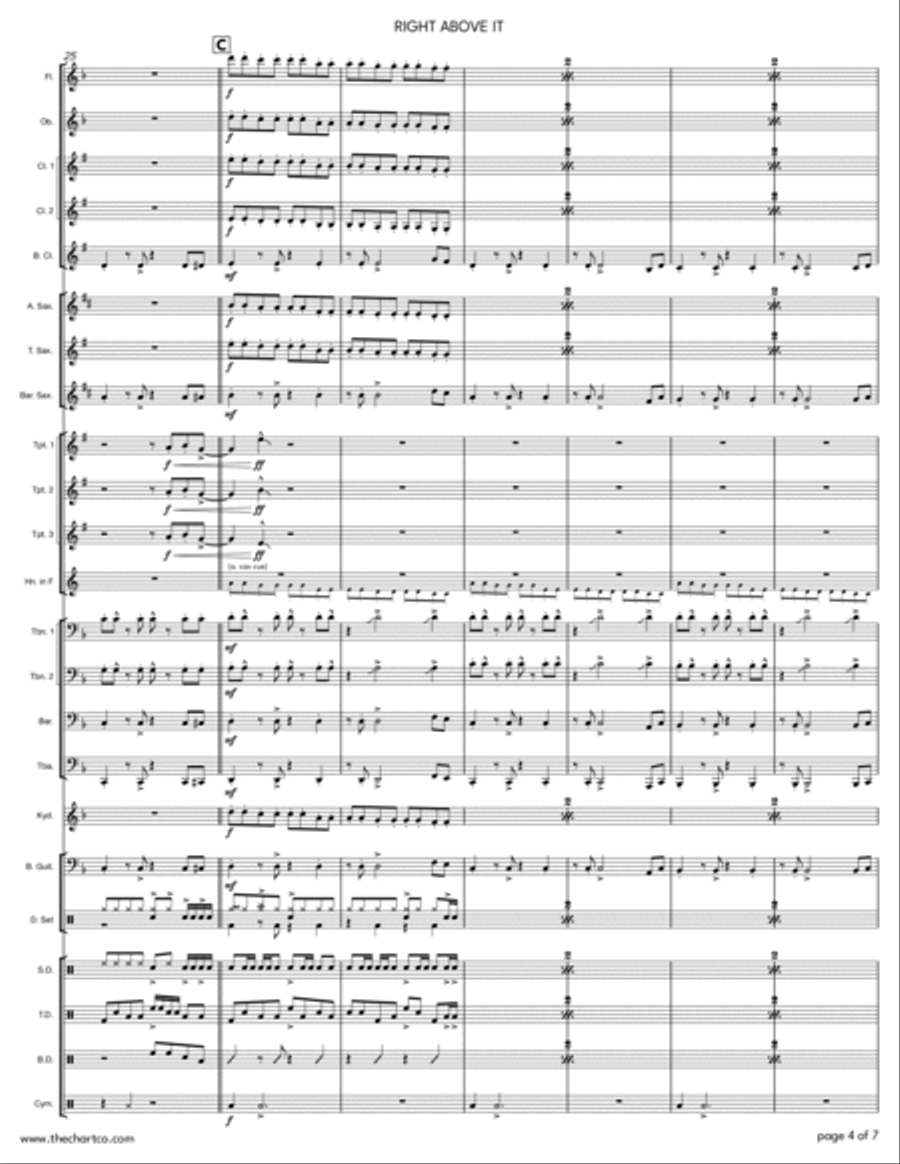 Right Above It Marching Band scores gallery preview page 4