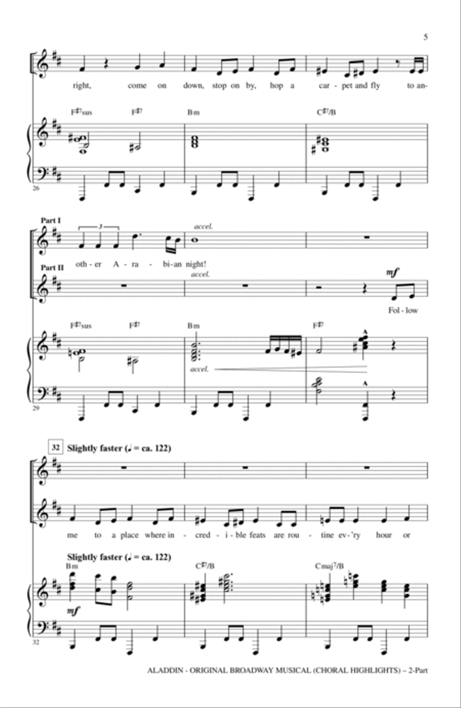 Aladdin (Choral Highlights) (from Aladdin: The Broadway Musical) (arr. Mac Huff) 2-Part scores gallery preview page 3