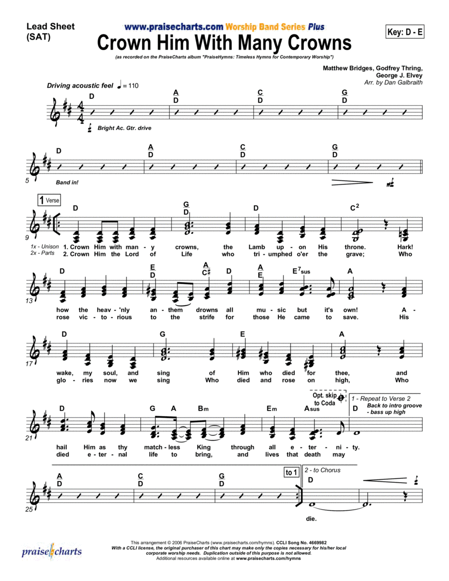 Crown Him with Many Crowns Piano scores gallery preview page 1