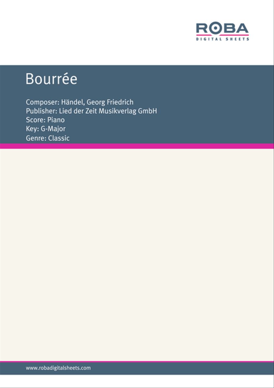 Bourree Piano Solo scores gallery preview page 1