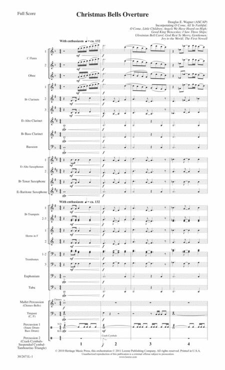 Christmas Bells Overture - Concert Band Score and Parts