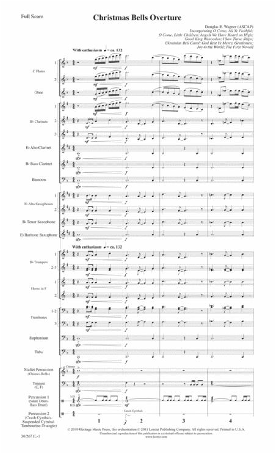 Christmas Bells Overture - Concert Band Score and Parts