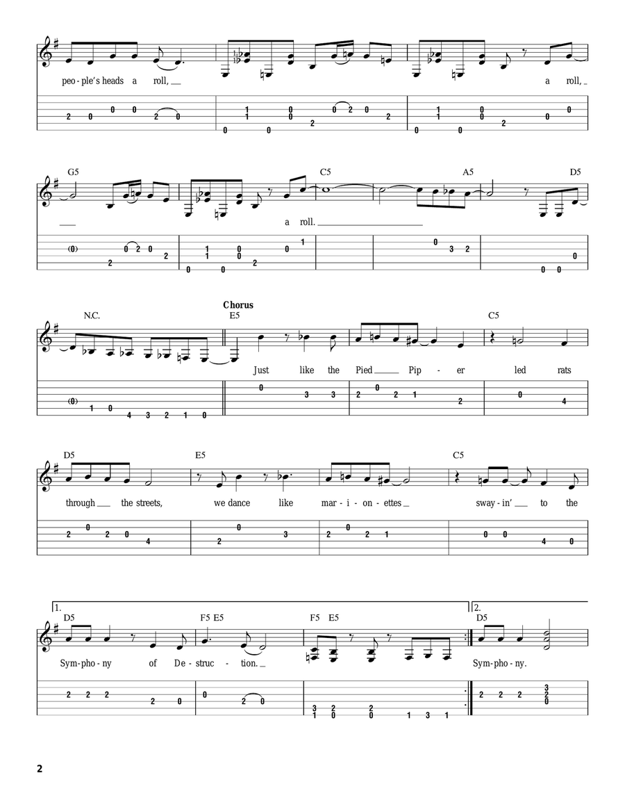 Symphony Of Destruction Acoustic Guitar scores gallery preview page 2