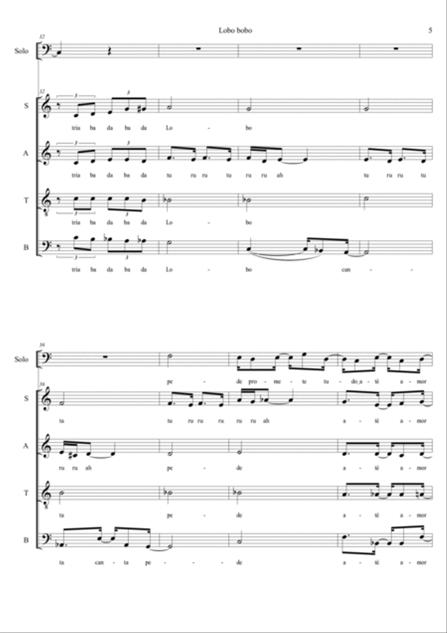 Lobo Bobo 4-Part scores gallery preview page 5