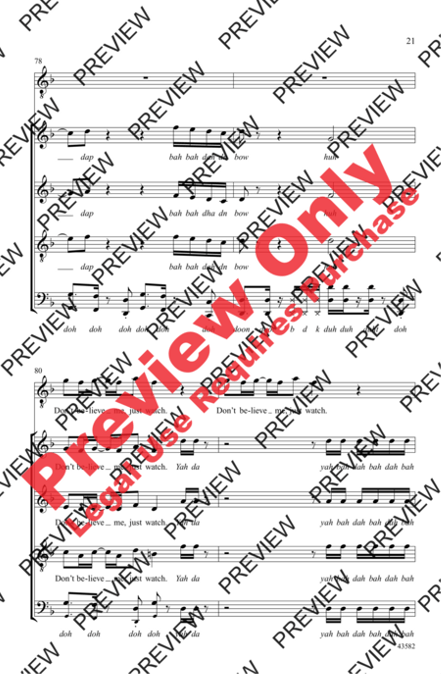 Uptown Funk 4-Part scores gallery preview page 21