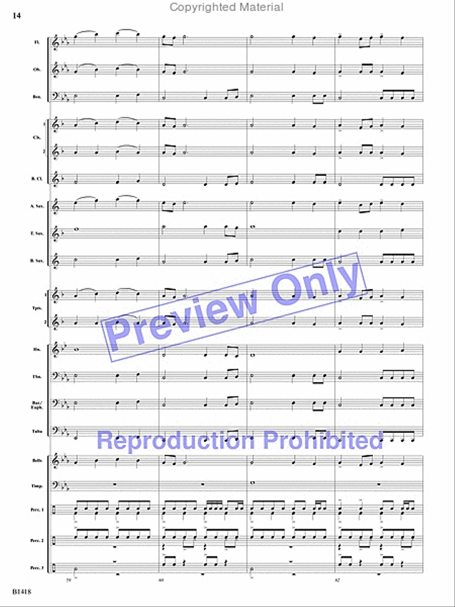 Along the Beaches of Normandy Concert Band scores gallery preview page 13