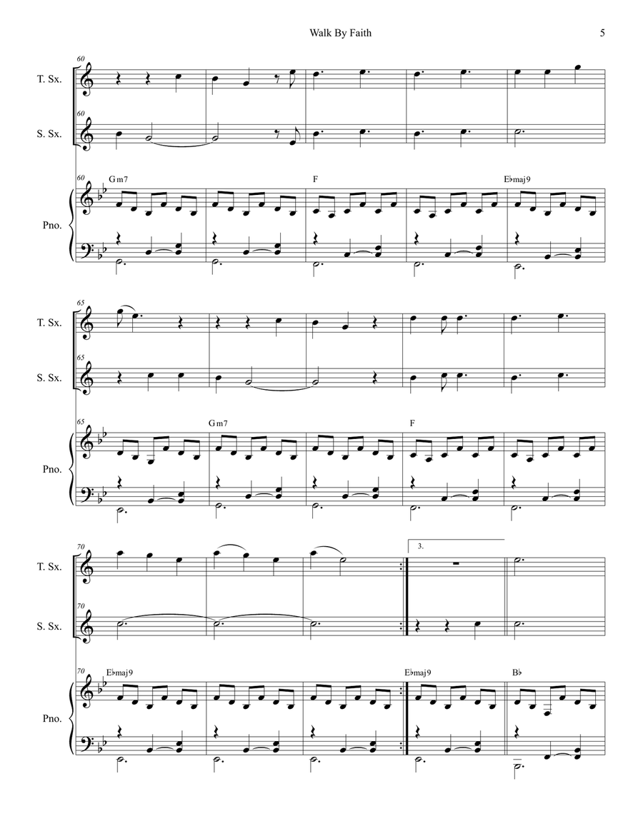 Walk By Faith Woodwind Duet scores gallery preview page 5
