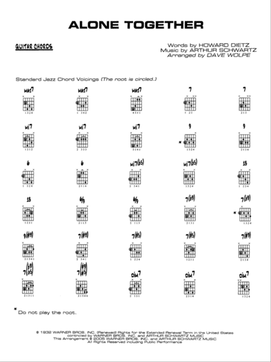Alone Together: Guitar Chords Jazz Ensemble scores gallery preview page 1