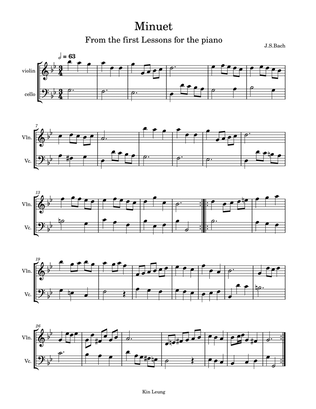 Book cover for Minuet for Violin and Cello duet