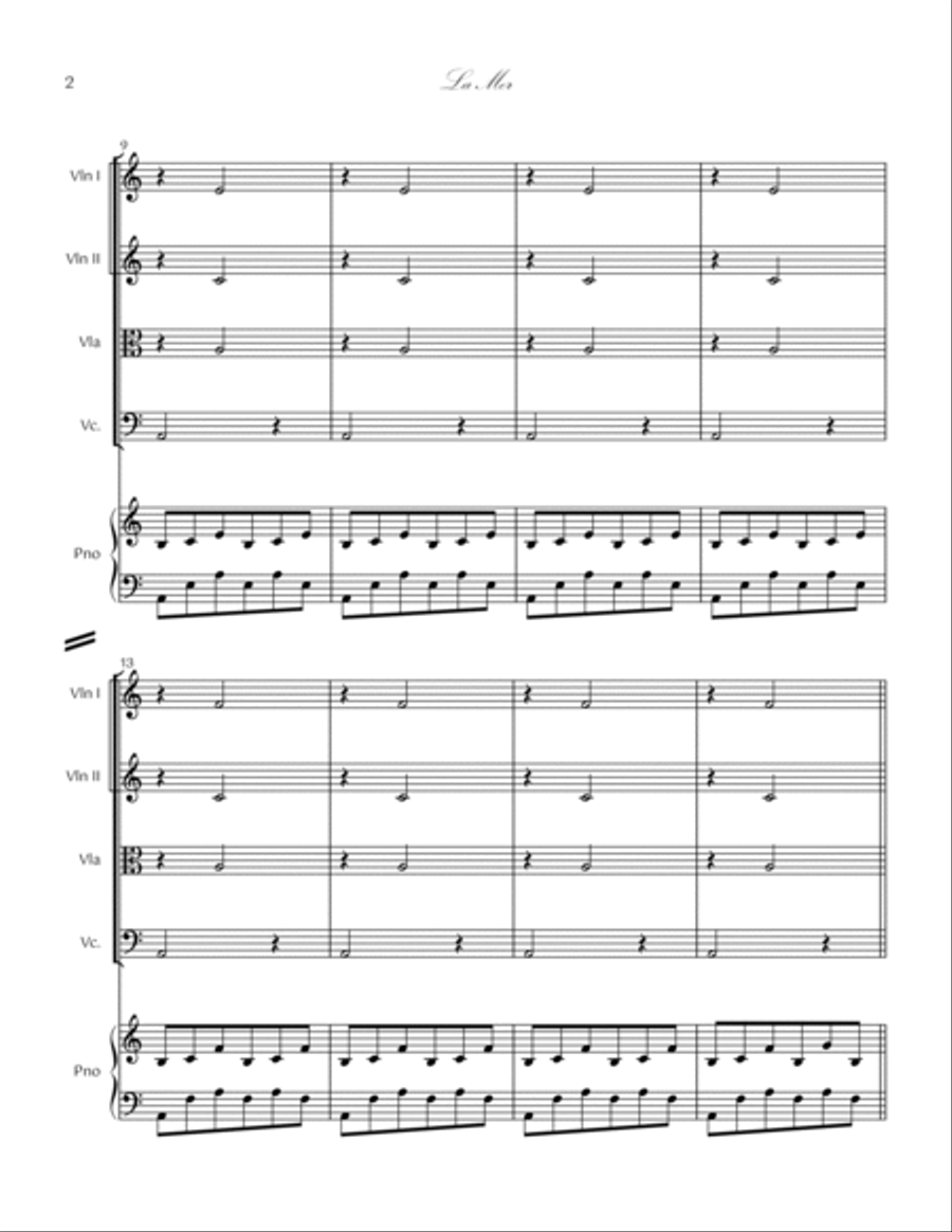 13. La Mer Piano Quintet 13. La Mer Piano Quintet Piano Quintet scores gallery preview page 2