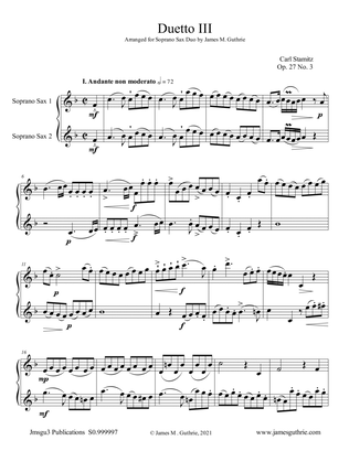 Stamitz: duet Op. 27 No. 3 for Soprano Sax Duo
