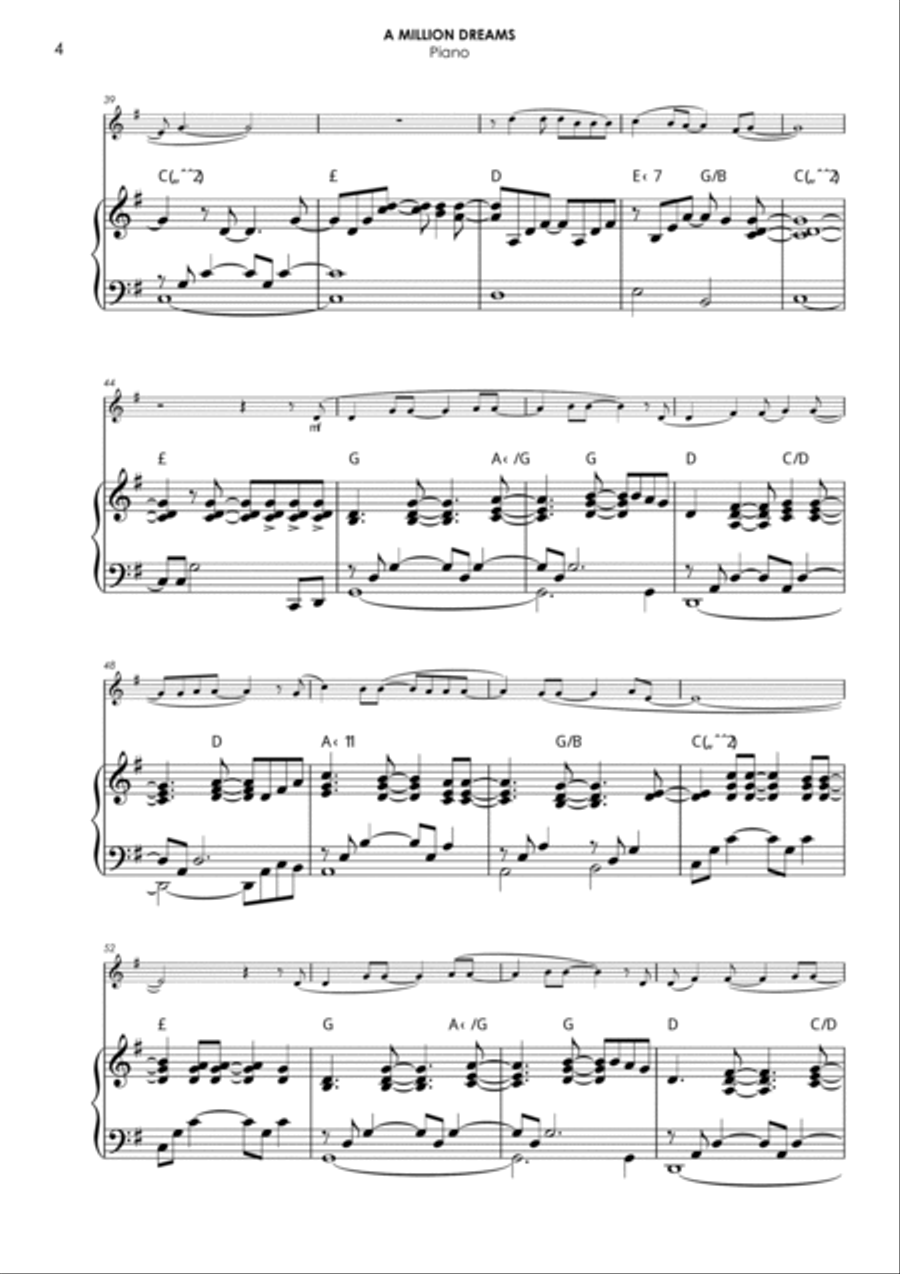 A Million Dreams Piano scores gallery preview page 4