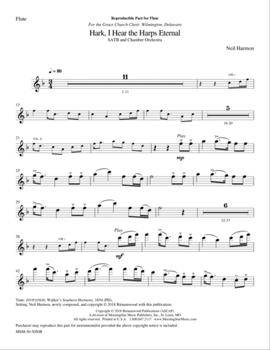Hark, I Hear the Harps Eternal Choir scores gallery preview page 1