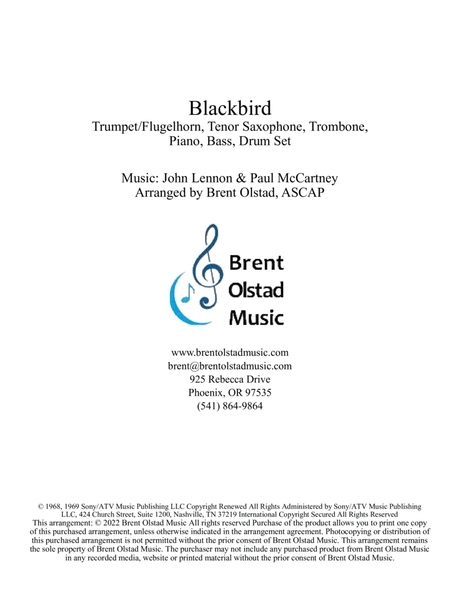 Blackbird Small Ensemble scores gallery preview page 1