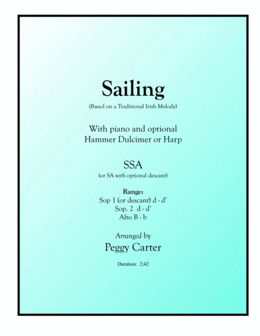 Sailing SSA with piano and optional Hammer Dulcmer or Harp image number null
