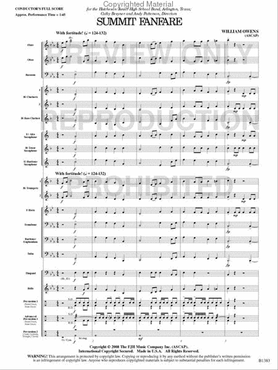 Summit Fanfare Summit Fanfare Concert Band scores gallery preview page 2