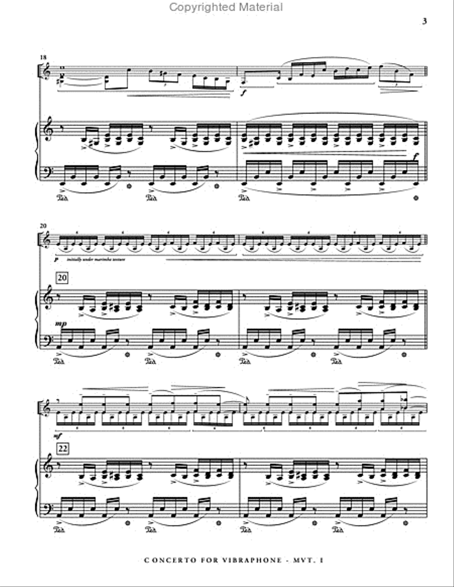 Concerto for Vibraphone (piano reduction) Percussion Ensemble scores gallery preview page 4