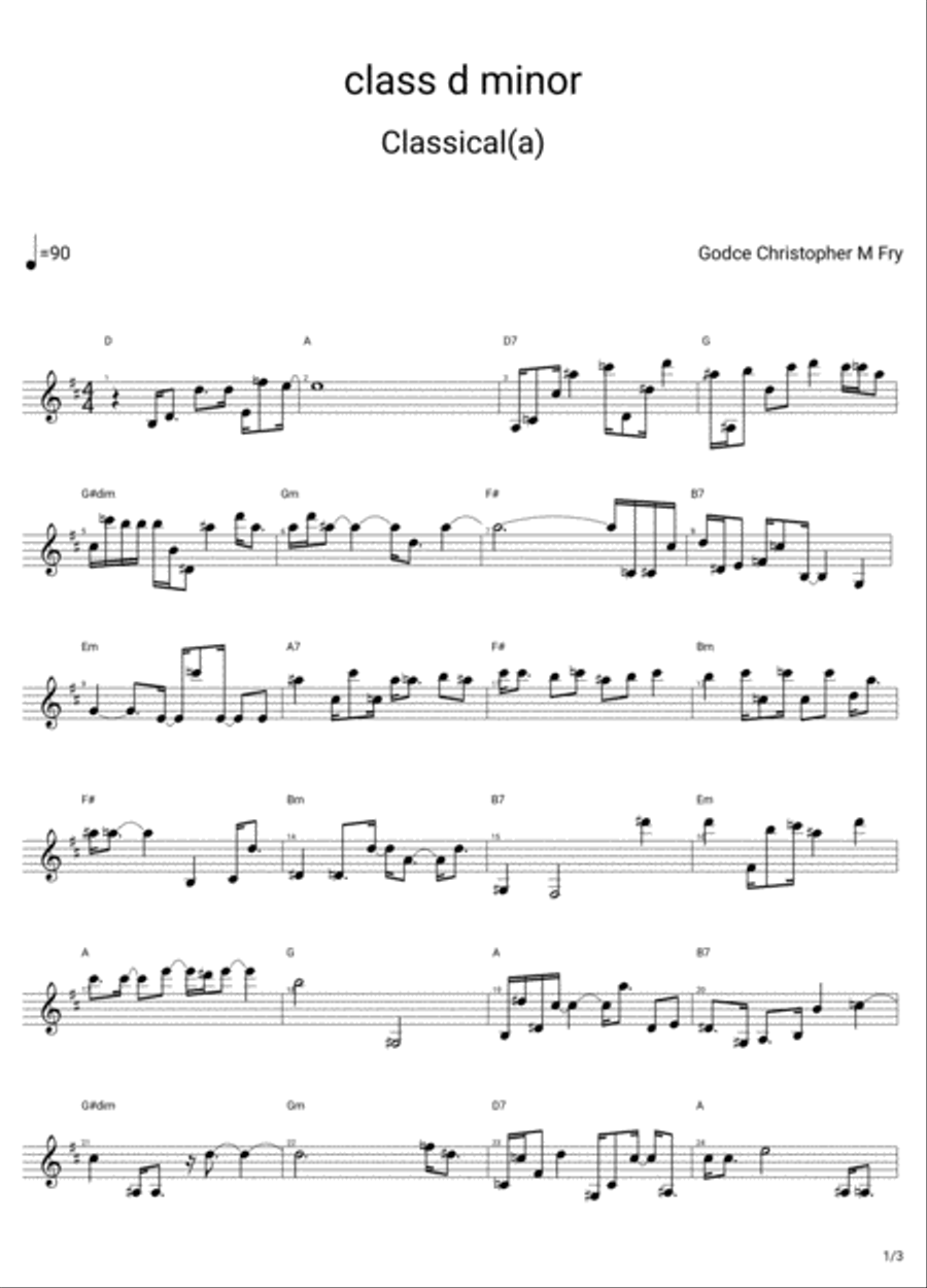 class d minor Full Orchestra scores gallery preview page 1