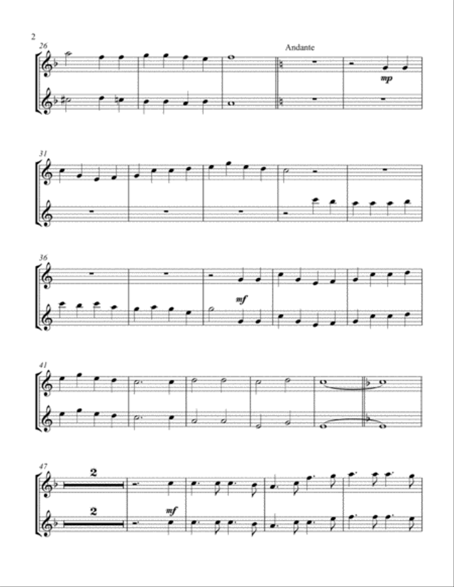 Battle Hymn of the Republic (treble C instrument duet, parts only) Piano scores gallery preview page 2