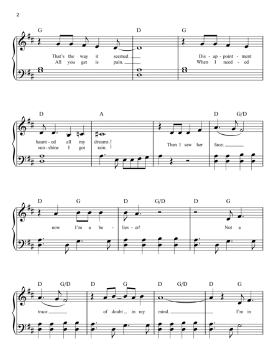 I'm A Believer Easy Piano scores gallery preview page 2