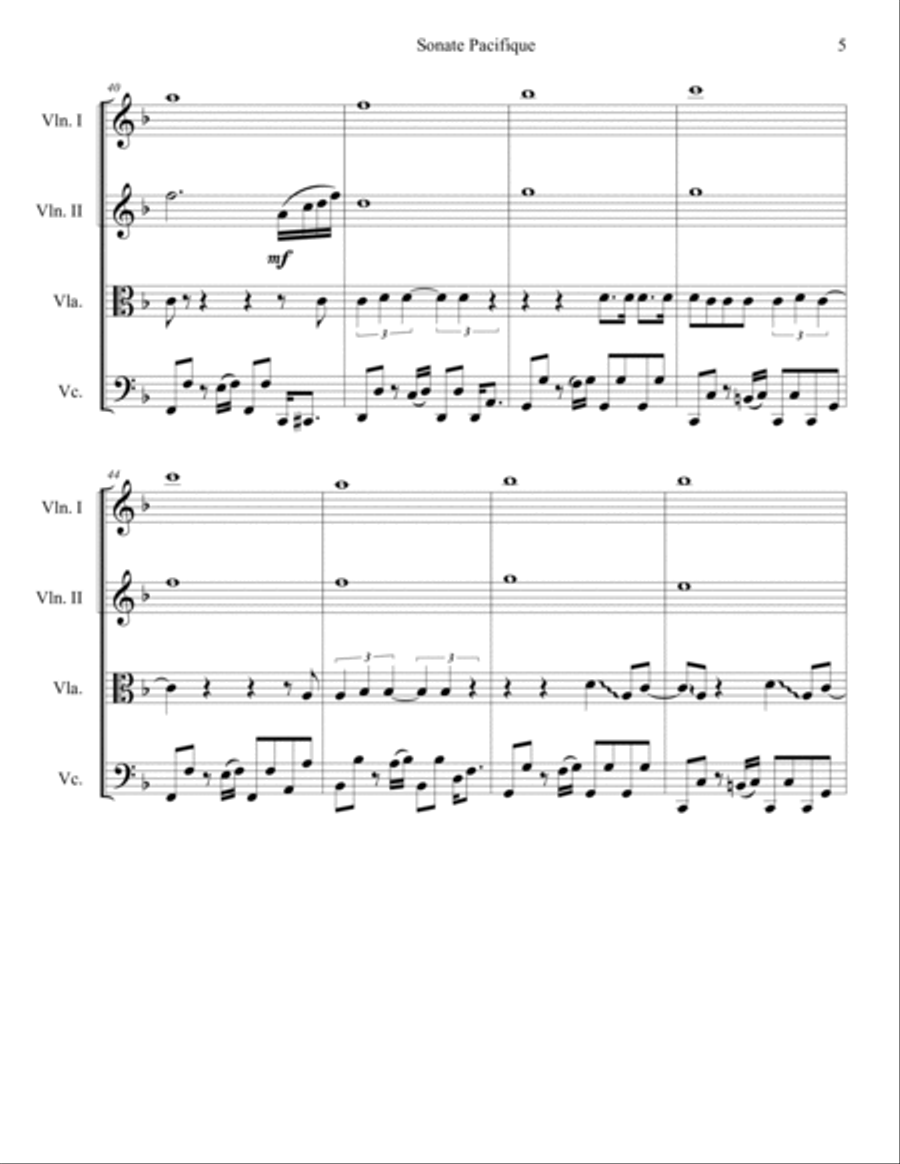 Sonate Pacifique Sonate Pacifique String Quartet scores gallery preview page 5