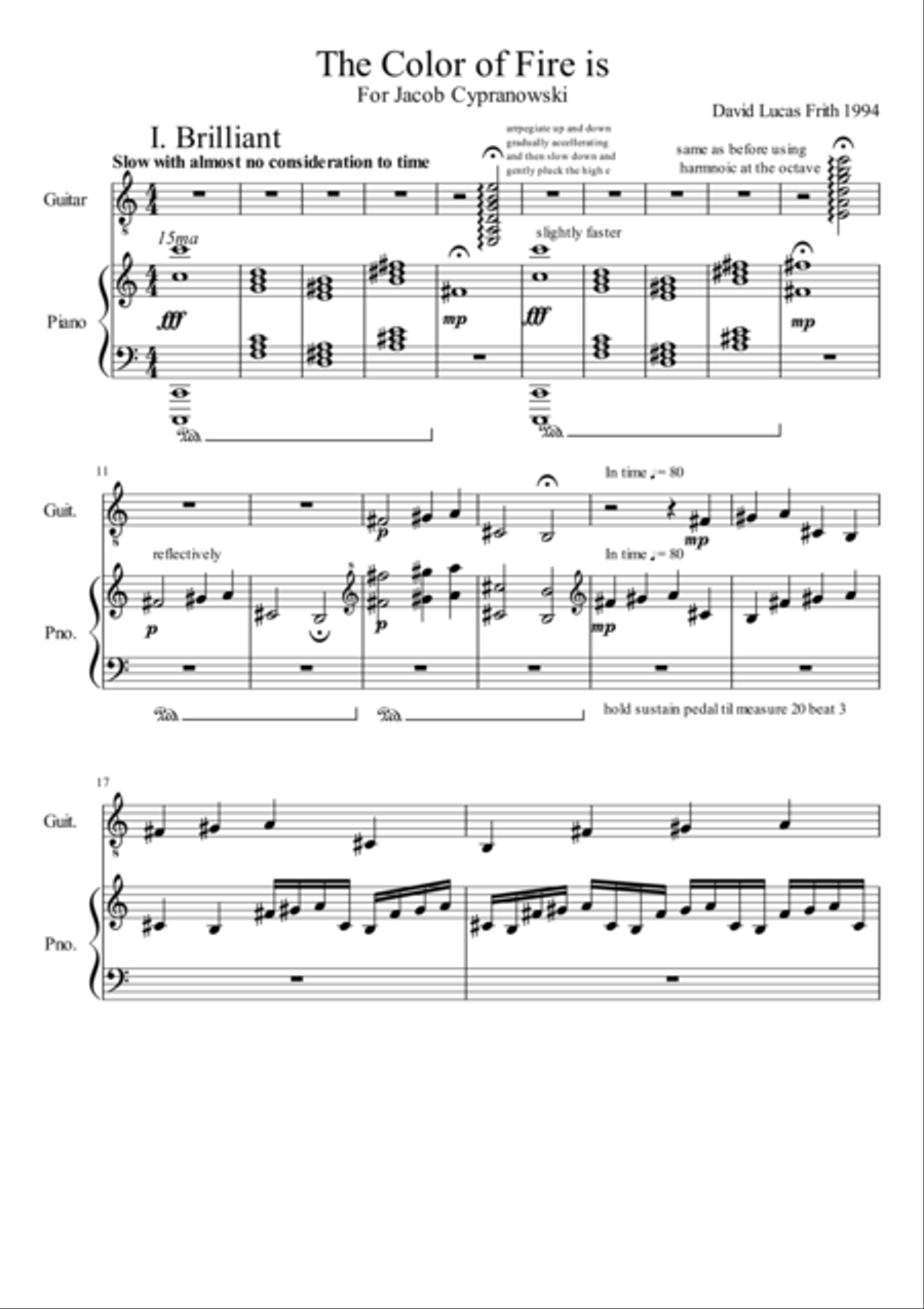 The Color of Fire is Guitar Solo scores gallery preview page 1
