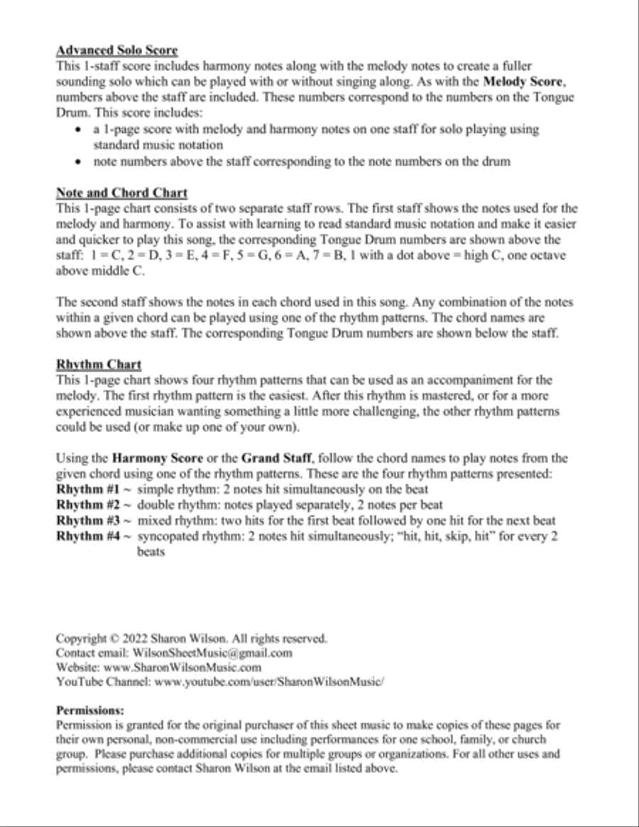 Jesus, What a Friend for Sinners (for 8-note C major diatonic scale Tongue Drum) Percussion scores gallery preview page 3