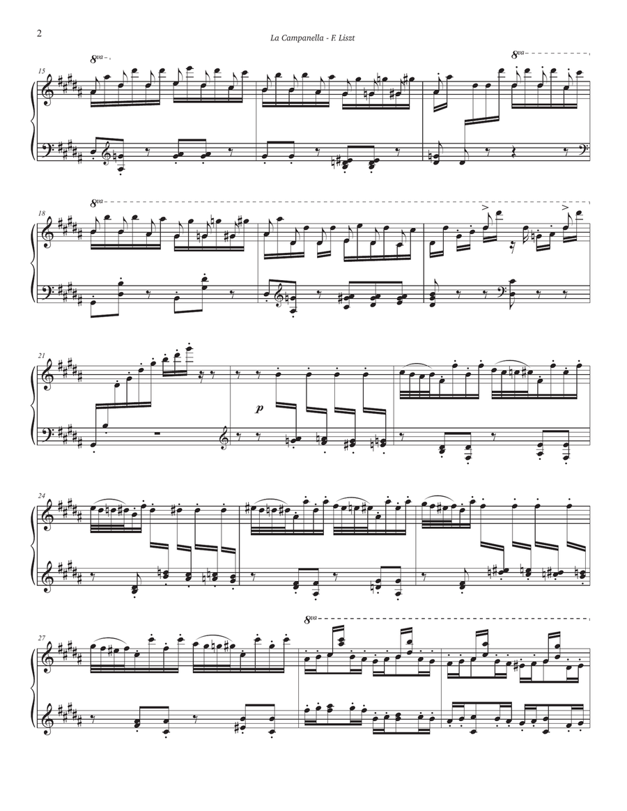 La Campanella (Advanced Intermediate) - Original key (G# minor) Piano Solo scores gallery preview page 2
