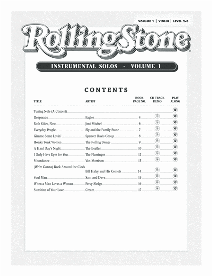 Selections from Rolling Stone Magazine's 500 Greatest Songs of All Time (Instrumental Solos for Strings) image number null