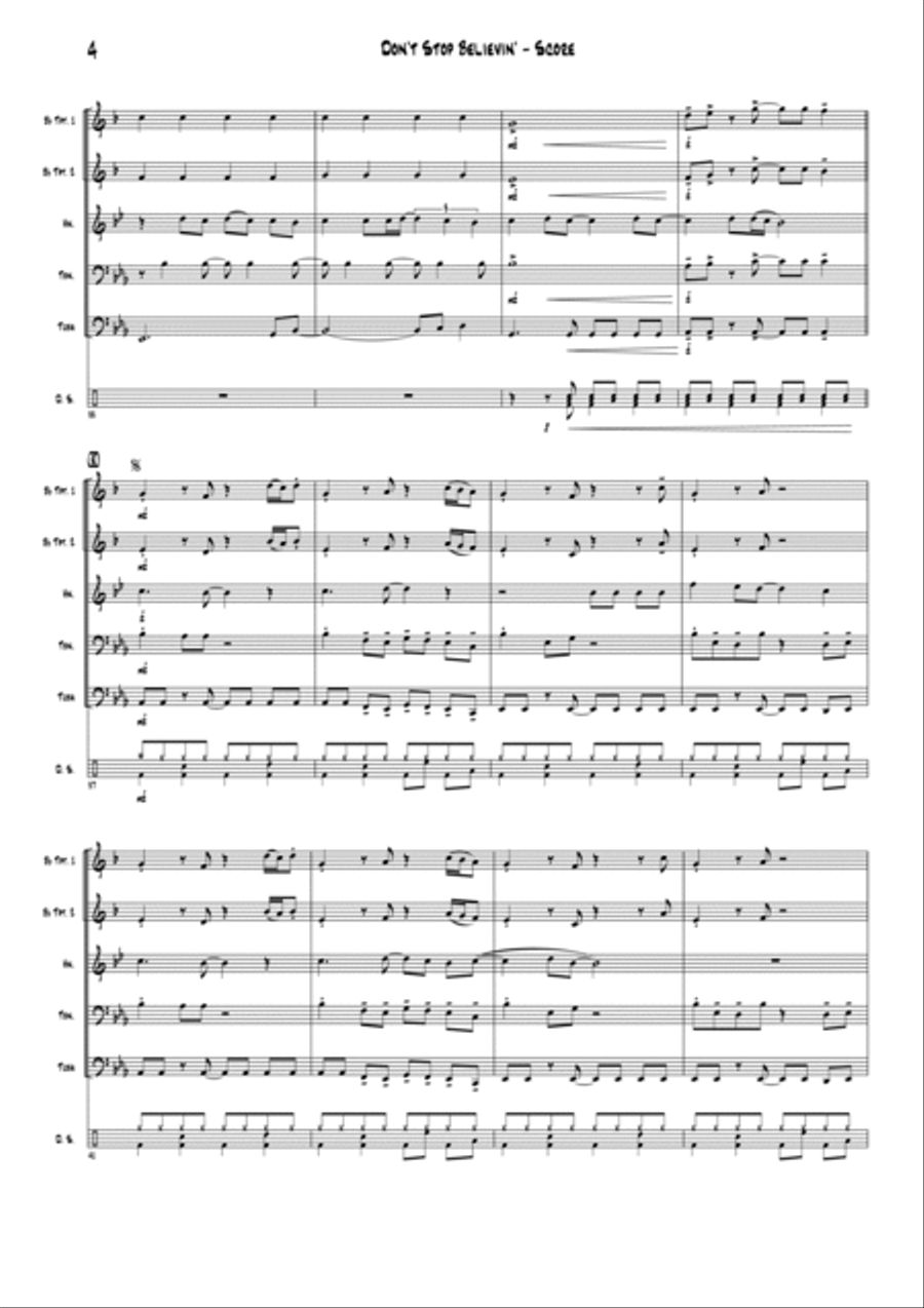 Don't Stop Believin' Don't Stop Believin' Brass Ensemble scores gallery preview page 5