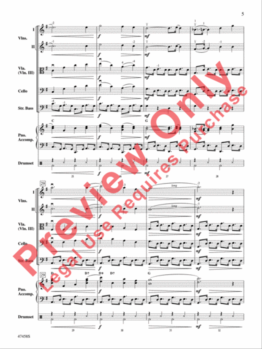 Hoedown at the Holidays String Orchestra scores gallery preview page 6