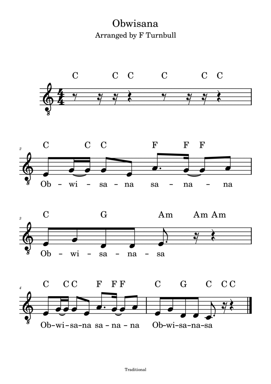 Obwisana Obwisana Piano, Vocal, Guitar scores gallery preview page 1