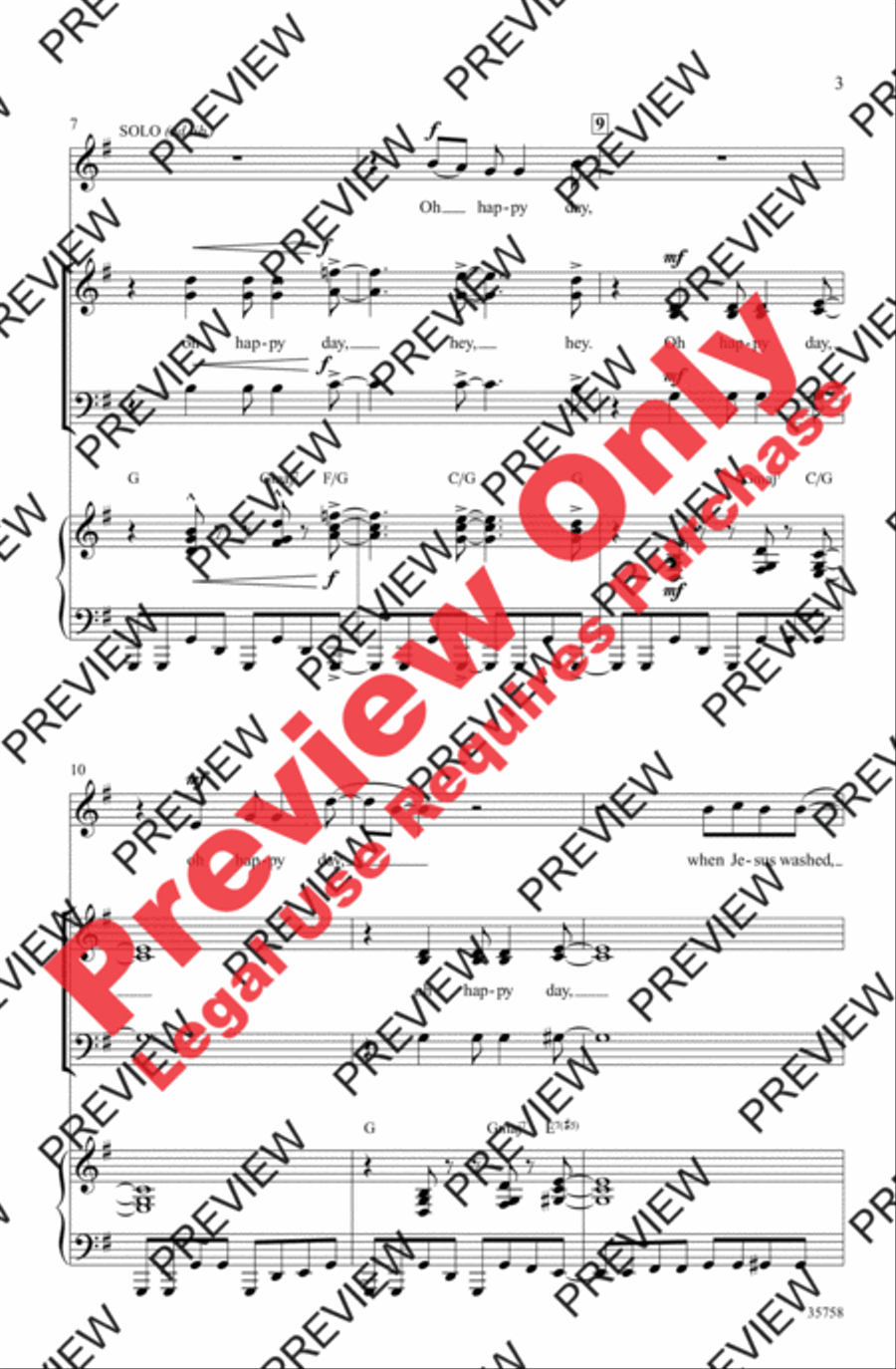 Oh Happy Day Oh Happy Day 3-Part scores gallery preview page 3