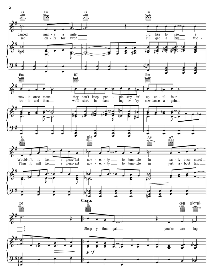 Sleepy Time Gal Sleepy Time Gal Piano, Vocal, Guitar scores gallery preview page 2