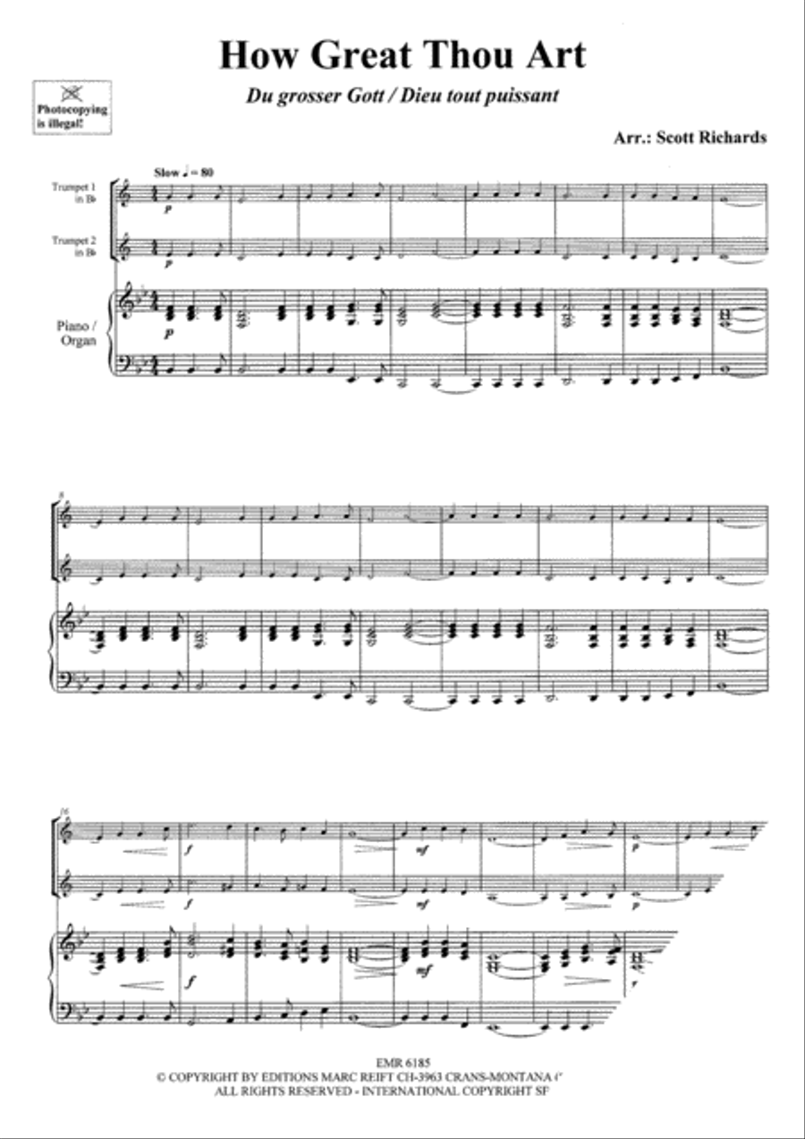 How Great Thou Art Trumpet Duet scores gallery preview page 6