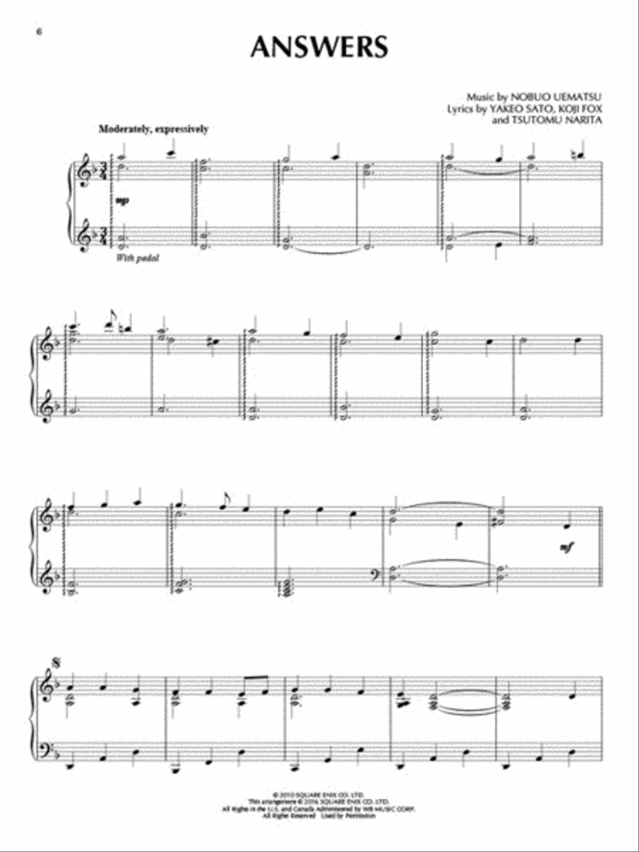 Selections from Final Fantasy Piano Solo scores gallery preview page 6