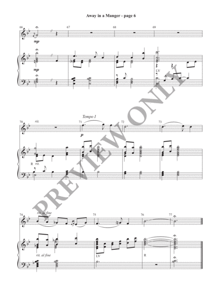 Away in a Manger Handbell Part (Print) image number null