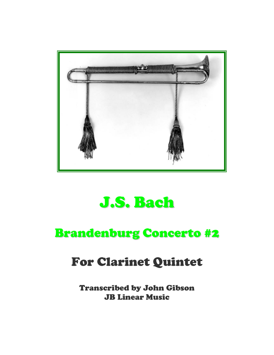 Bach Brandenburg Concerto #2 for clarinet quintet or choir Clarinet Quintet scores gallery preview page 1